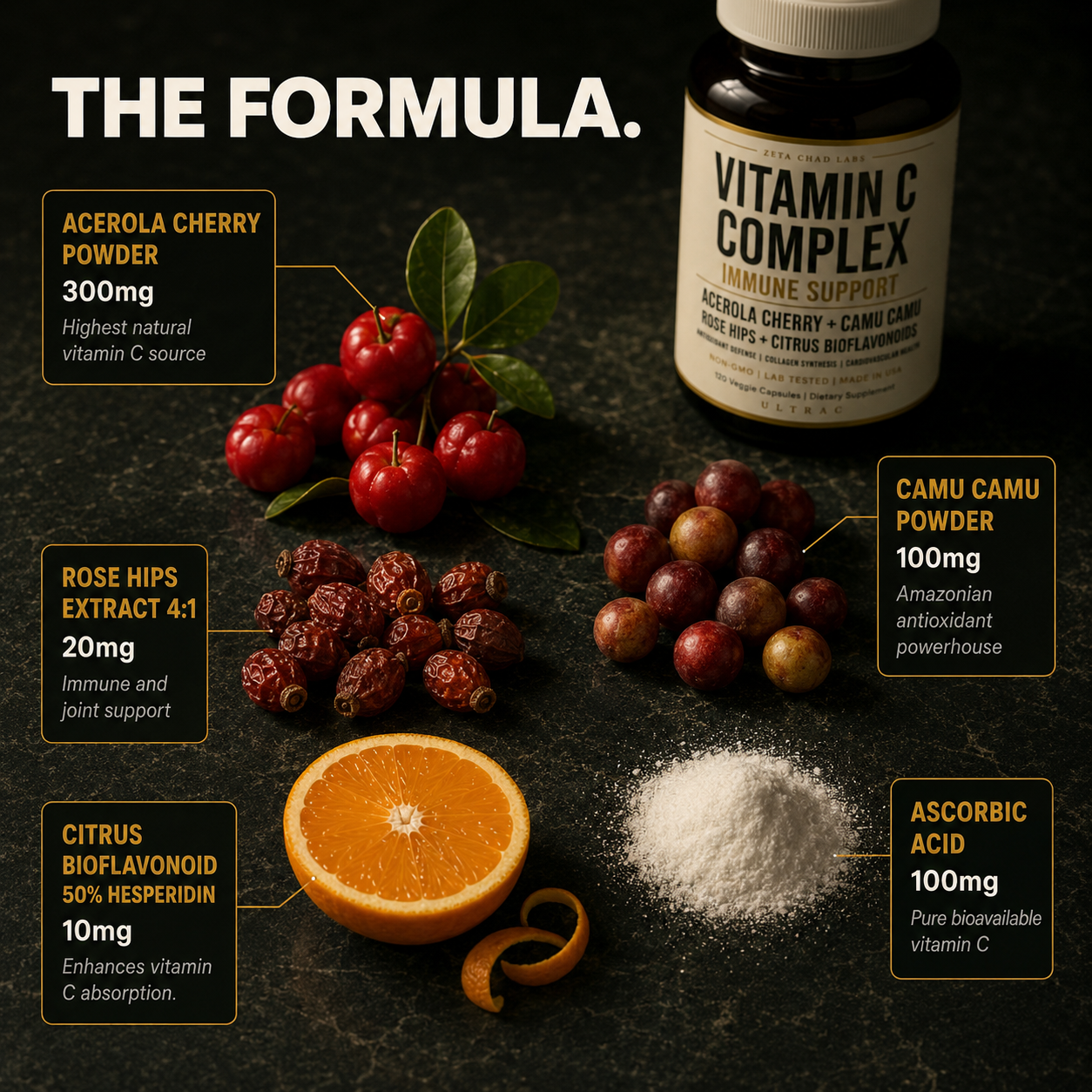 Ultra C II Vitamin C Complex with Acerola Cherry, Citrus Bioflavonoids