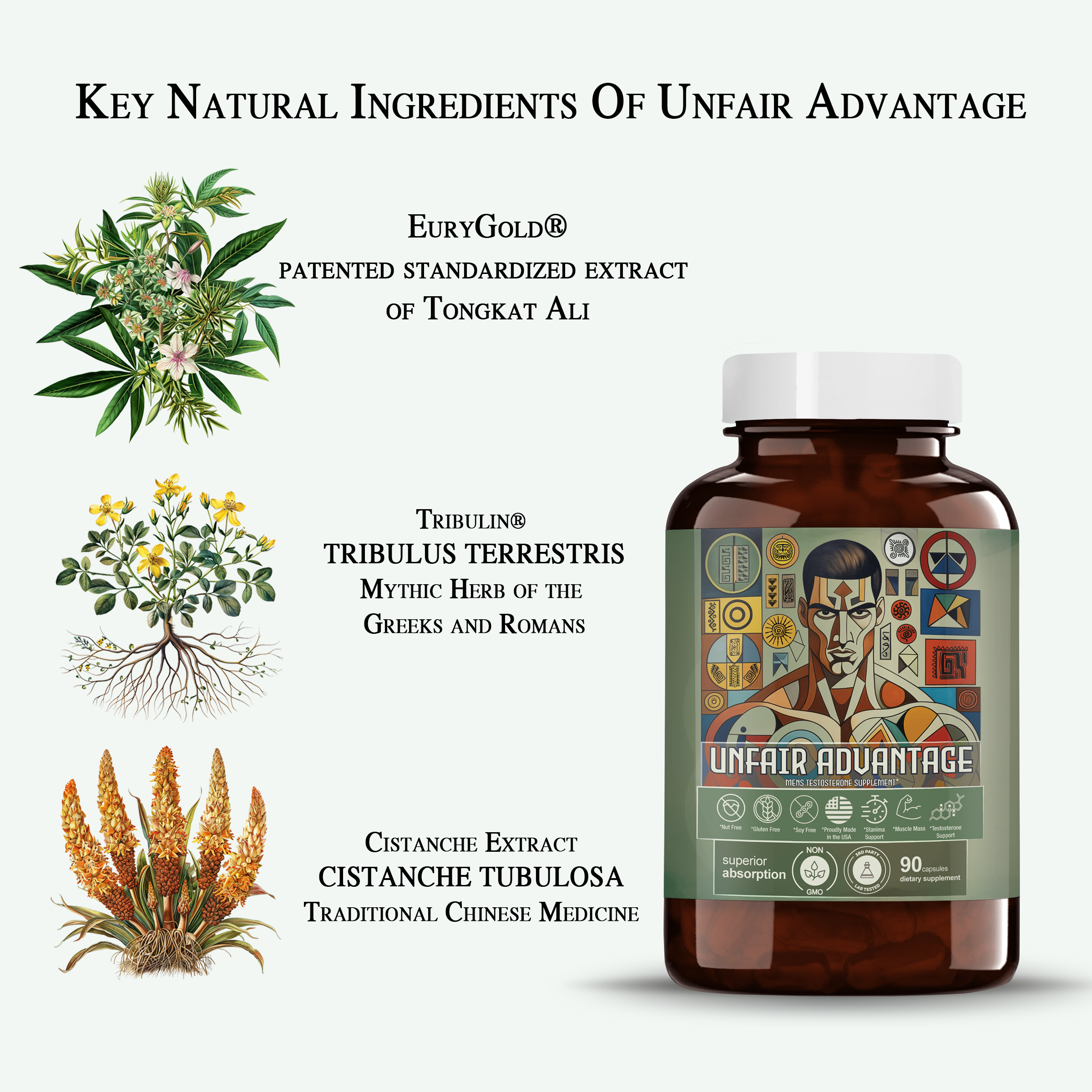 Unfair Advantage II Elite Testosterone Booster for Men with Tongkat Ali and Tribulus Terrestris