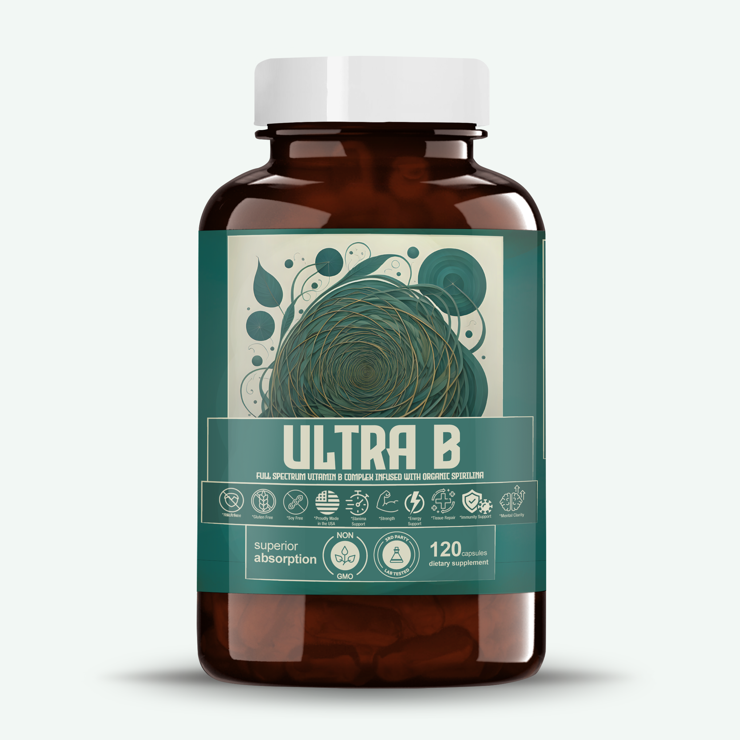 Ultra B II Full Spectrum B Vitamin Complex Infused with Spirulina