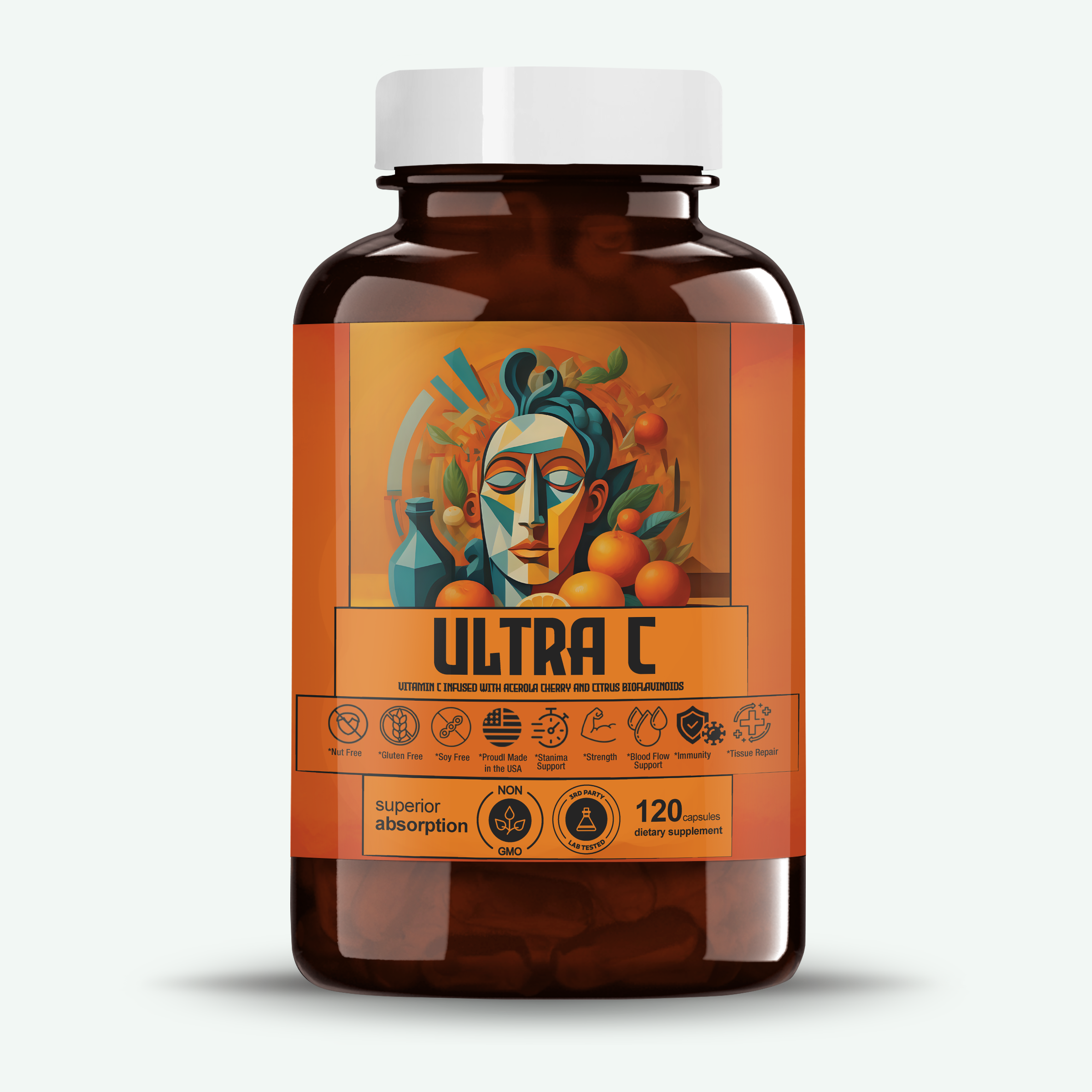 Ultra C II Vitamin C Complex with Acerola Cherry, Citrus Bioflavonoids, and Bergamonte® (Citrus Beramia Risso Extract)